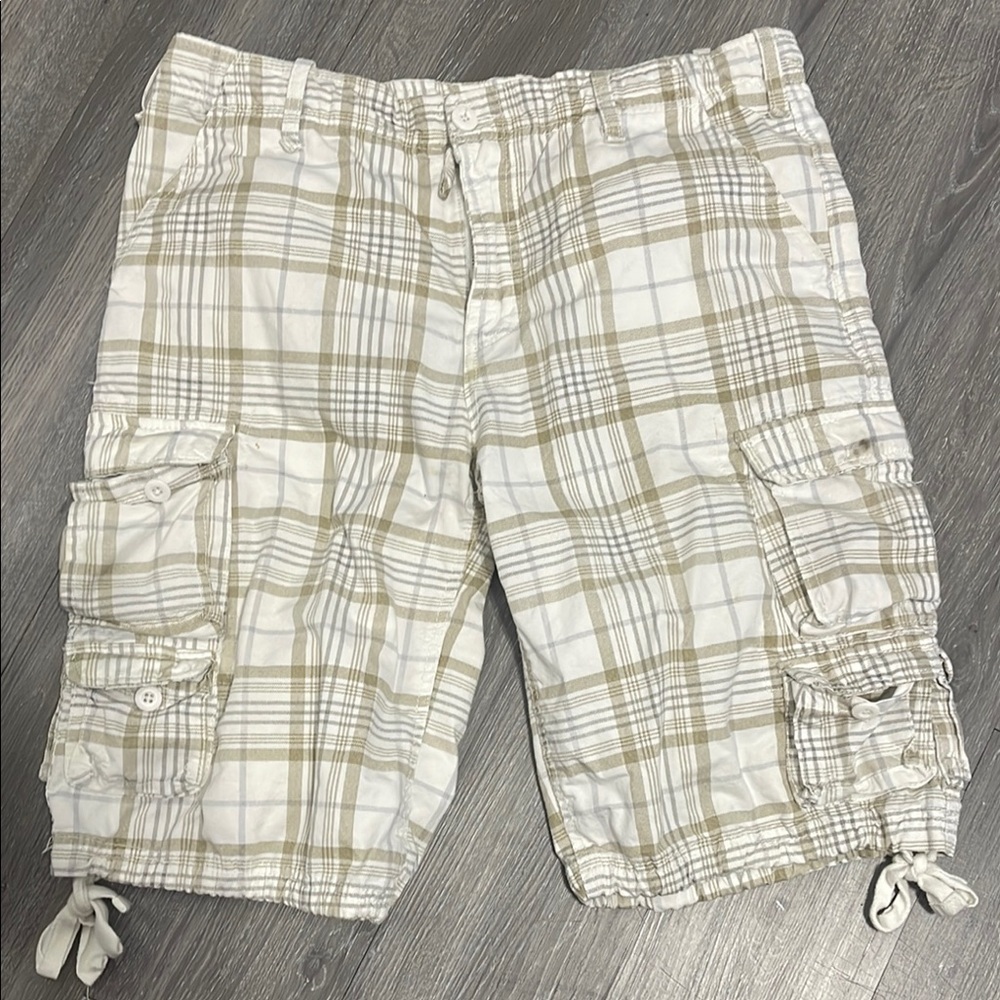 Buffalo David Bitton Tan and White Cargo Shorts